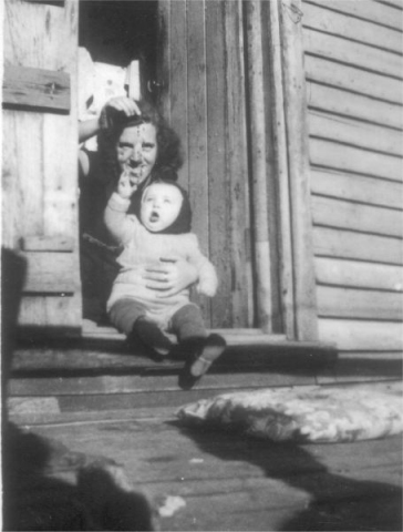 651: Julia (Carroll) Lambe and baby Francis Norman. (circa 1945) [courtesy of Julia (Carroll) Best]  - Julia daughter of William Carroll &amp;amp; Ellen Norman; Francis son of Patrick Norman &amp;amp; Anastasia Lambe